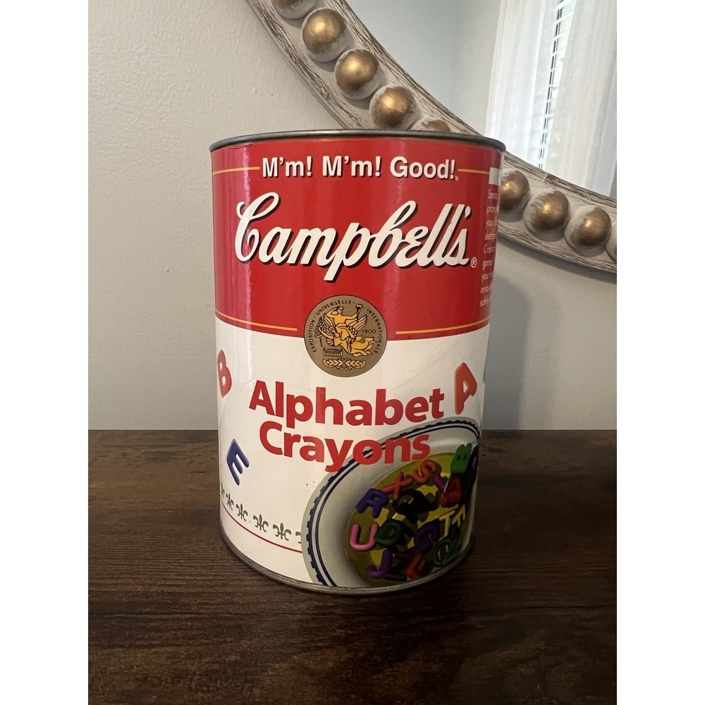 Vintage Campbell's‎ Soup Alphabet Crayons Tin Advertising Promo 1999